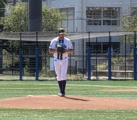 　ライブＢＰに登板するバウアー