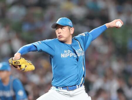 　西武打線を相手に力投する加藤貴（撮影・西岡正）