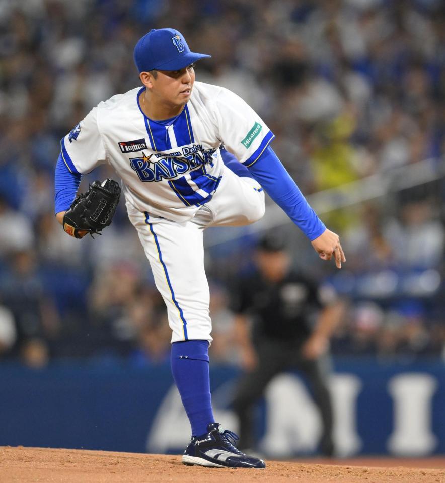 　力投する先発の東（撮影・伊藤笙子）