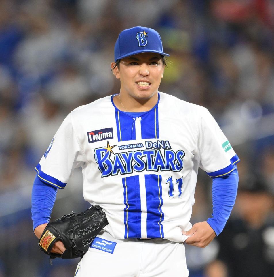 　１回、岡本に先制適時打を浴びた東（撮影・伊藤笙子）