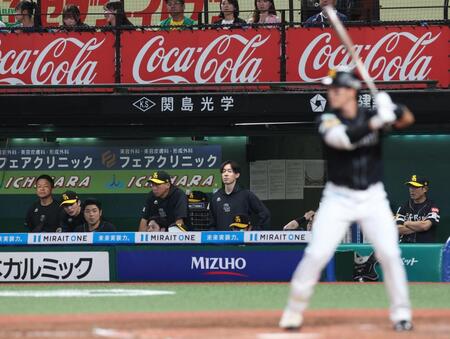 　試合を見つめる近藤（左から３人目）＝撮影・佐々木彰尚