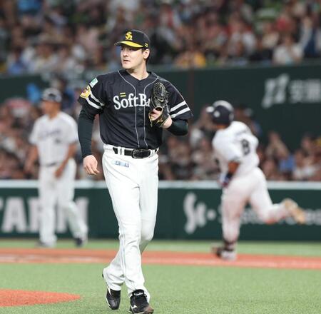 　１回、渡部聖に適時打を浴びた有原（撮影・佐々木彰尚）