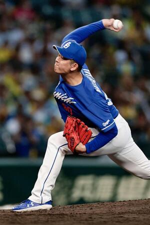 　９回に登板した松山。リーグ記録に並ぶ46セーブ目を挙げた