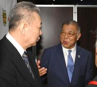 　江川卓氏（左）と現役時代を振り返った掛布雅之氏（撮影・堀内翔）