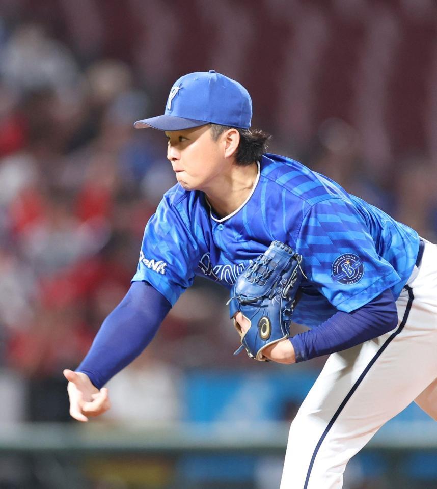 　先発し、力投する竹田（撮影・市尻達拡）