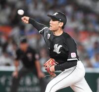 　力投する石川柊（撮影・園田高夫）