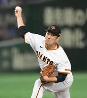 　日米通算２００勝をかけ、力投する田中将（撮影・伊藤笙子）