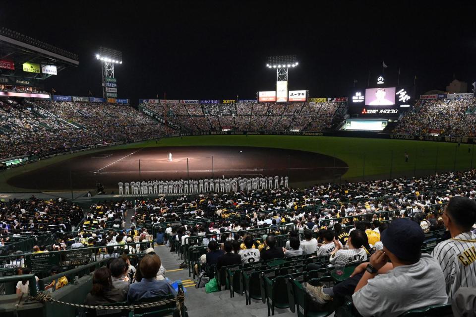 　試合後に行われた原口の引退セレモニー（撮影・西田忠信）