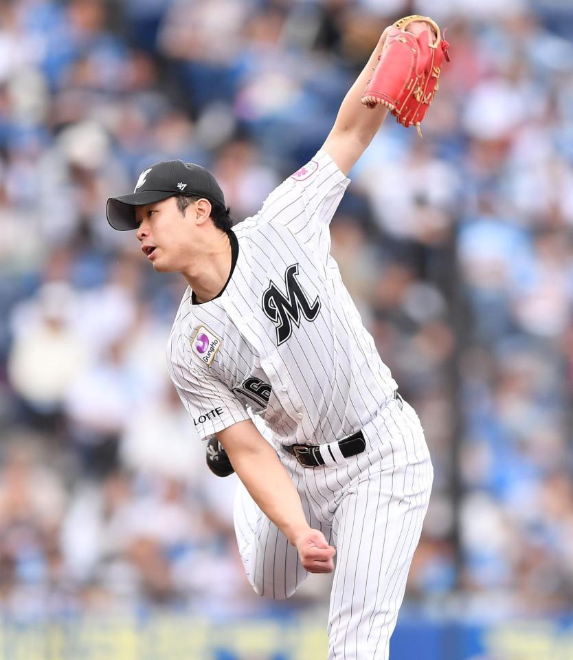 　マウンドで躍動する種市（撮影・開出牧）