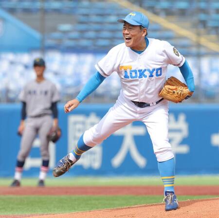 「報ステ」大越健介キャスターが無念の大暴投　六大学野球で始球式　東大野球部ＯＢレジェンド、サイドスロー披露も大きく左にそれる