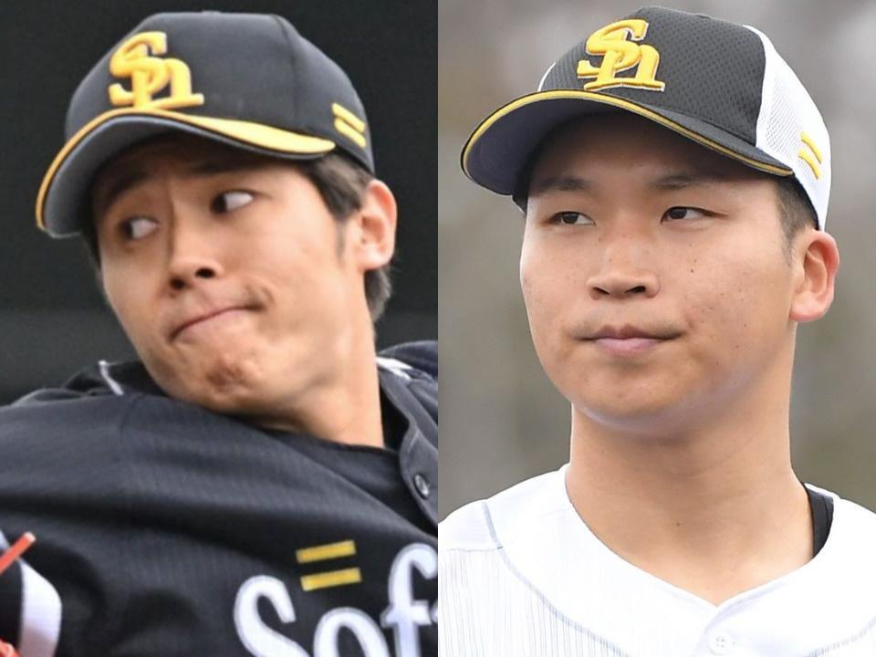 　ソフトバンク・田浦（左）、長谷川
