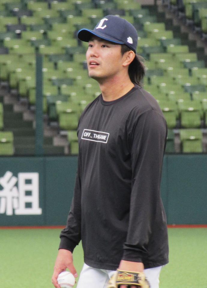 　秋季練習に参加した西武の今井