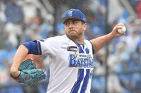 　巨人打線を相手に力投するケイ（撮影・佐藤厚）