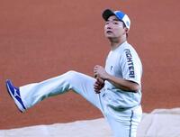 　オリックス戦を前に調整する山県