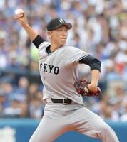 　ＤｅＮＡ打線を相手に力投する戸郷（撮影・西岡正）