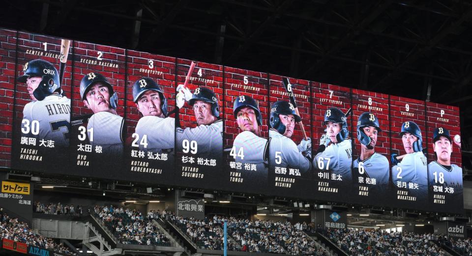 　オリックスのスタメン（撮影・伊藤笙子）