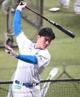 　打撃練習を行う清宮幸（撮影・伊藤笙子）