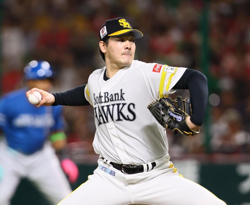 　日本ハム戦に先発する有原（撮影・中島達哉）