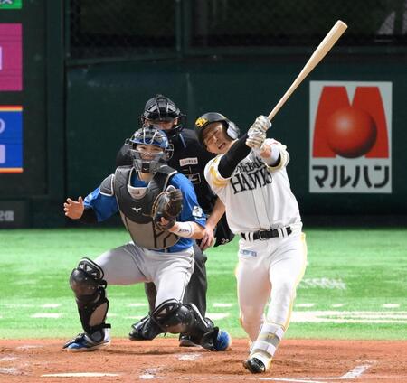 　４回、空振り三振を喫する野村（撮影・伊藤笙子）