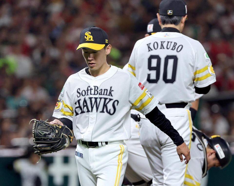 　４回途中で降板する大津