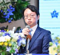 　会見であいさつするＤｅＮＡ・木村洋太社長（撮影・開出牧）