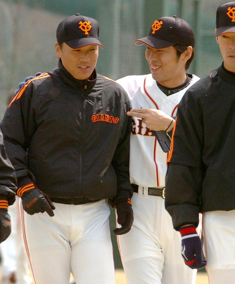 　巨人時代のイ・スンヨプ氏（左）上原浩治氏＝２００６年３月