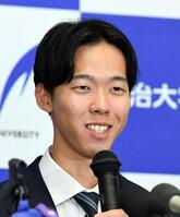 　日本ハムから１位指名を受けた大川慈英（撮影・佐藤厚）