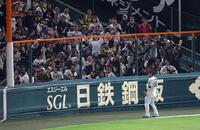 　３回、柳町の打球を追う前川（撮影・山口登）