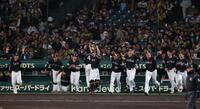 　歓喜のソフトバンクナイン（撮影・金田祐二）