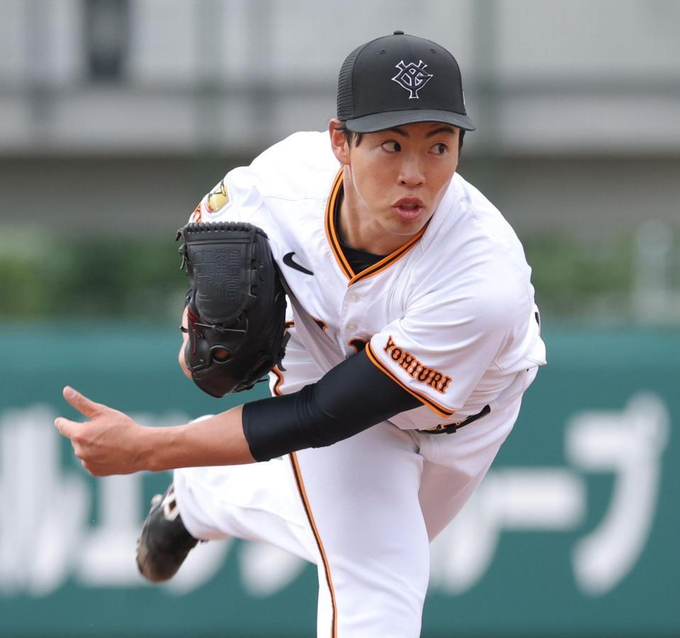 　白組の先発として力投する森田（撮影・西岡正）