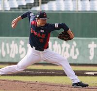 　１０日の試合で１回無失点と好投する大勢（撮影・市尻達拡）