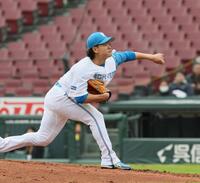 　トライアウトに参加し、力投する前日本ハム・福田俊（撮影・市尻達拡）