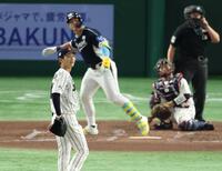 　４回、安賢民に先制２ランを浴びる森浦（撮影・金田祐二）