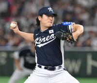 　力投する郭彬（撮影・伊藤笙子）