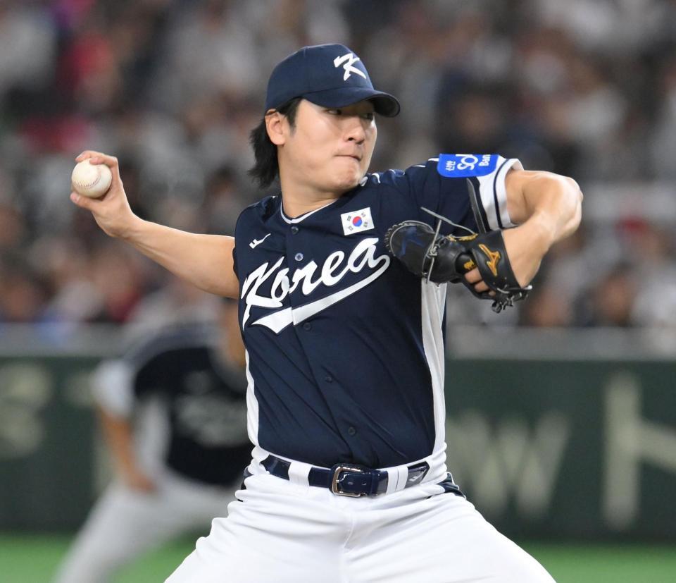 　力投する郭彬（撮影・伊藤笙子）