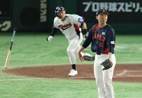 　５回、申旼宰に勝ち越し適時打を浴びる西口（撮影・金田祐二）