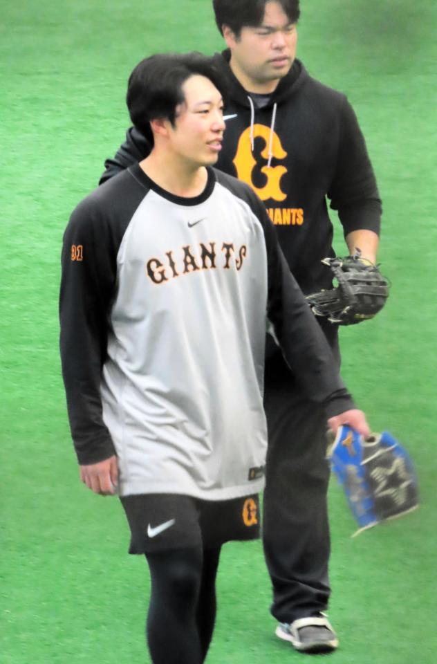 　ジャイアンツ球場で練習を行った赤星