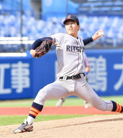 　最終回を締めた立命大・有馬伽久（撮影・開出牧）