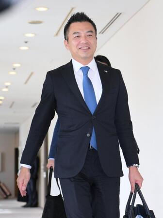 オーナー会議に出席した楽天・森井誠之オーナー代行＝都内ホテル（撮影・伊藤笙子）