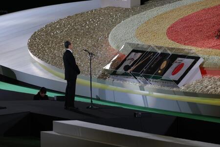 【写真】長嶋さんゆかりの品々も展示　２０２２年に書かれた「努力」の直筆サイン