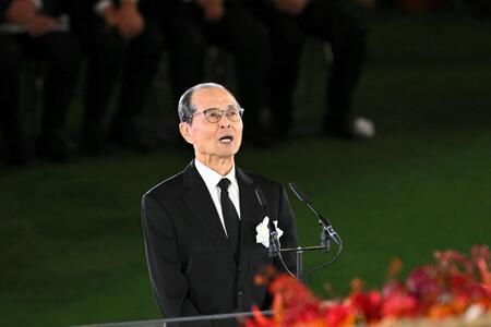 　お別れの言葉を述べる王貞治氏（代表撮影）