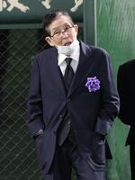 　参列した萩本欽一（撮影・西岡正）