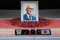　長嶋茂雄さんの遺影（撮影・西岡正）
