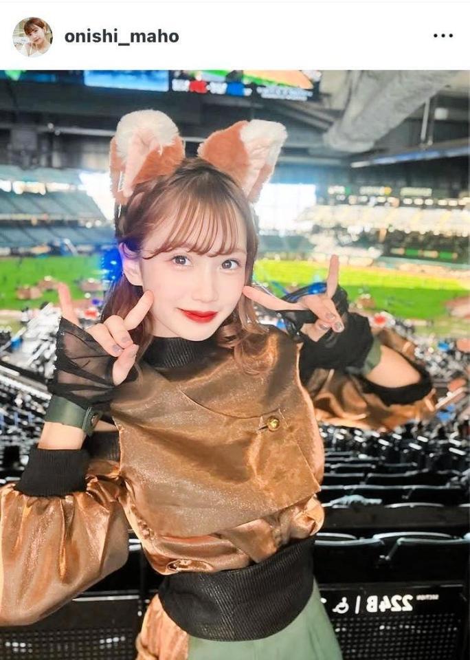 　大西真帆のインスタグラム（＠ｏｎｉｓｈｉ＿ｍａｈｏ）から