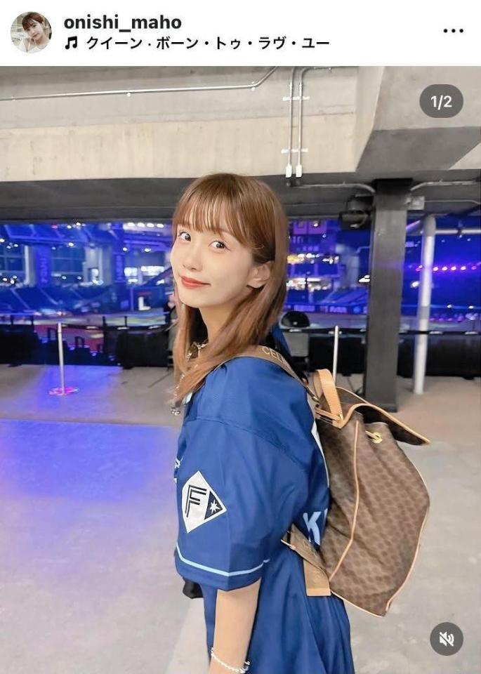 　大西真帆のインスタグラム（＠ｏｎｉｓｈｉ＿ｍａｈｏ）から
