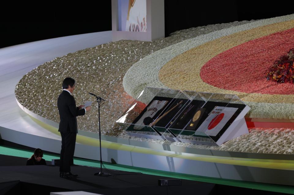 　長嶋茂雄さんのお別れの会で言葉を述べる松井秀喜氏