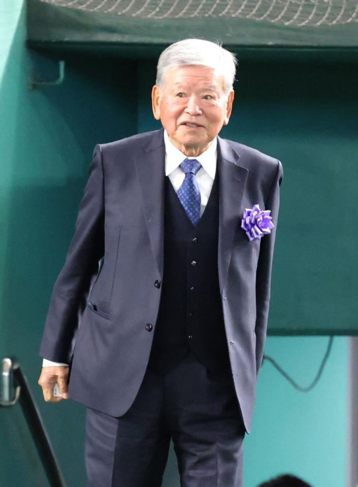 　参列した川淵三郎氏（撮影・西岡正）