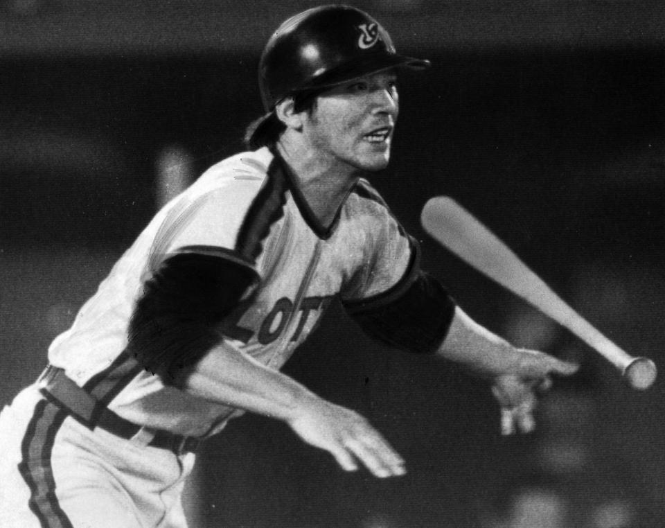 　１９８２年に３冠王となった落合