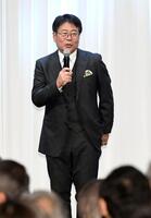 　東大の投手として８勝を挙げた大越健介キャスター（撮影・佐藤厚）