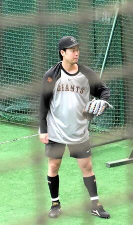 　Ｇ球場で練習を行った山崎